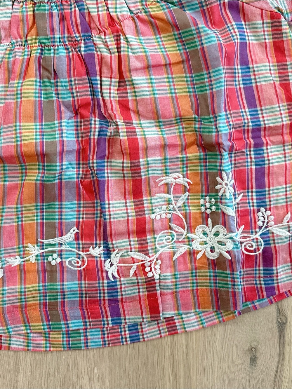 NWT Mrs a Little Girls' Plaid Embroidered Dress - Picture 6 of 12
